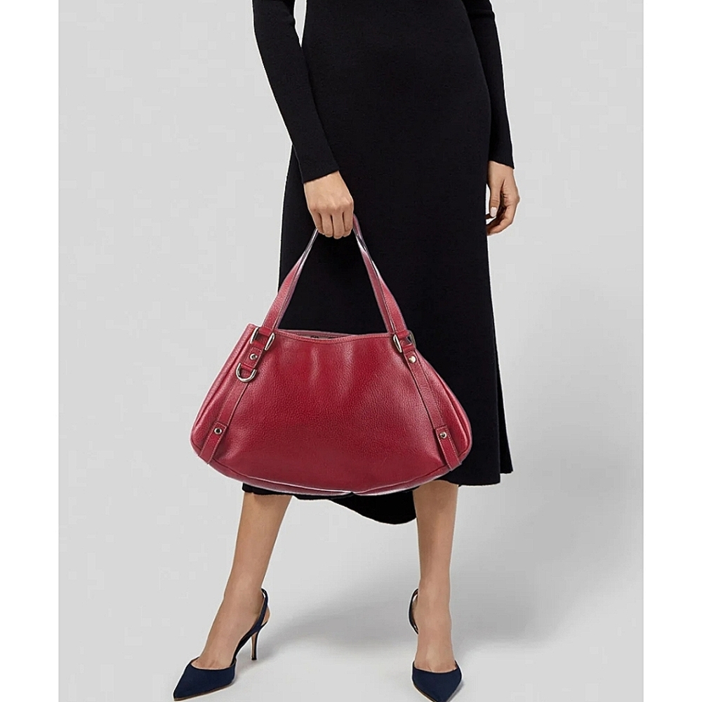 Gucci Medium Leather Abbey Tote Red